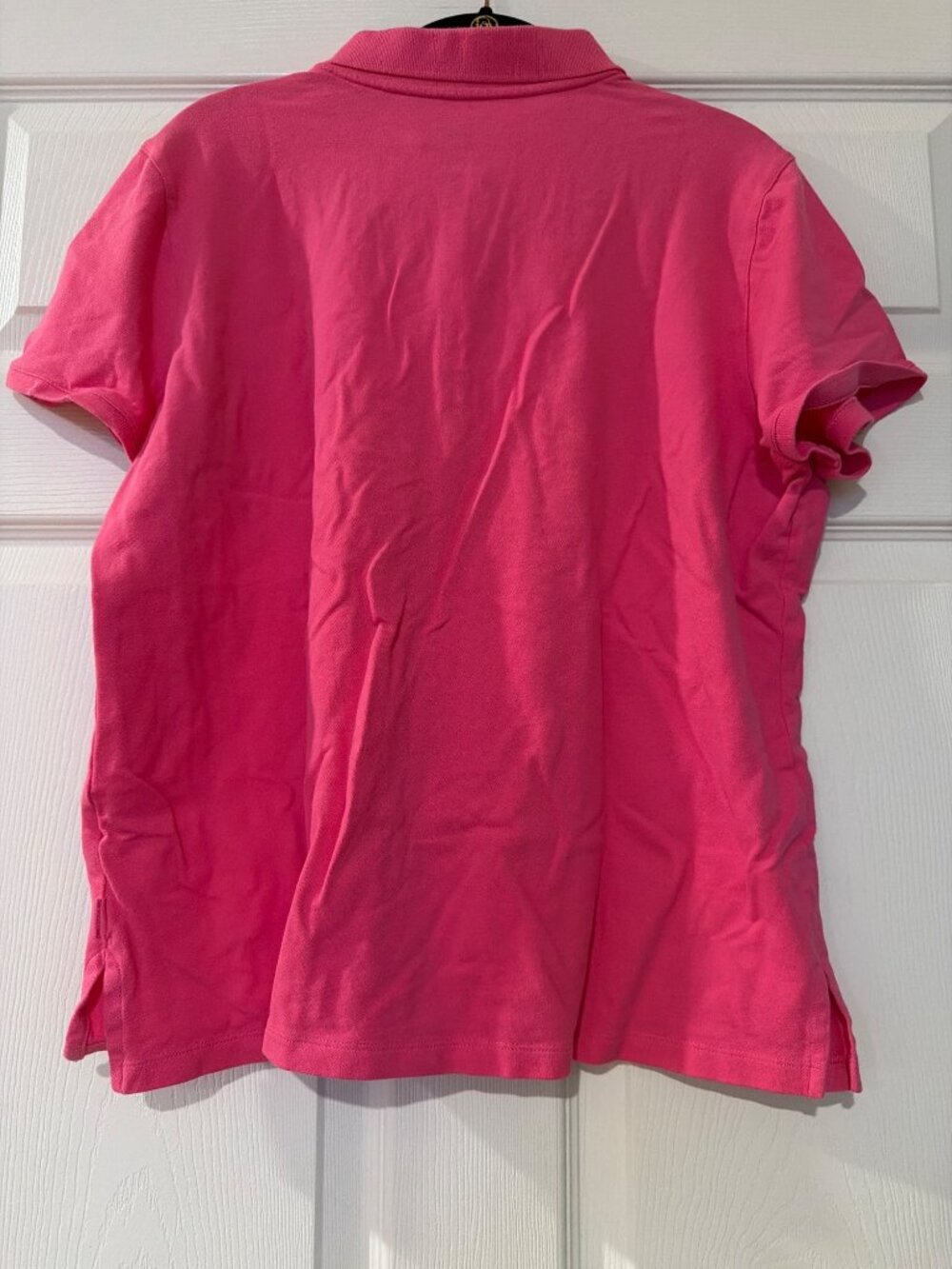 Izod Womens Pink Polo Shirt 1X Cotton Spandex Blend Short Sleeve Embroidered Log - Picture 2 of 5